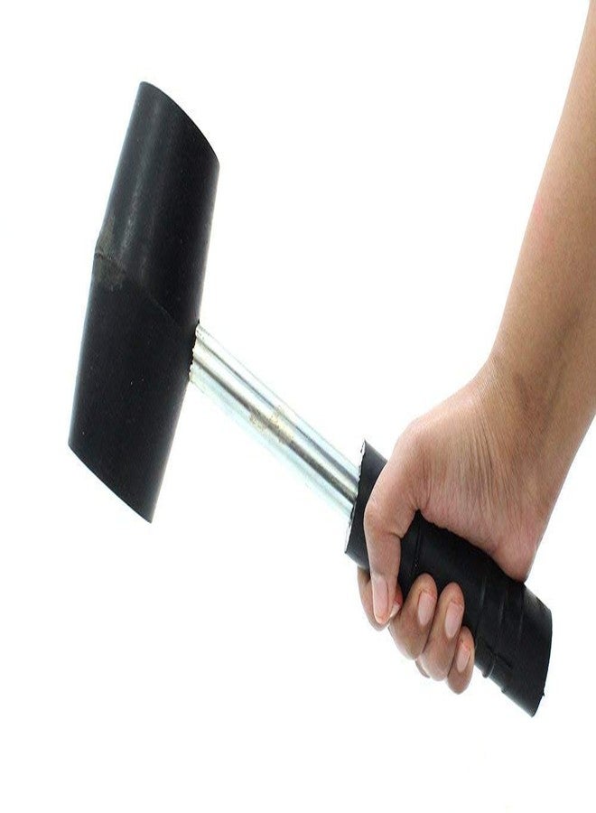 LOVELY® 1 Inch Diameter Rubber Mallet Hammer With Steel Handle For Soft Impact And No Damage - Image 1